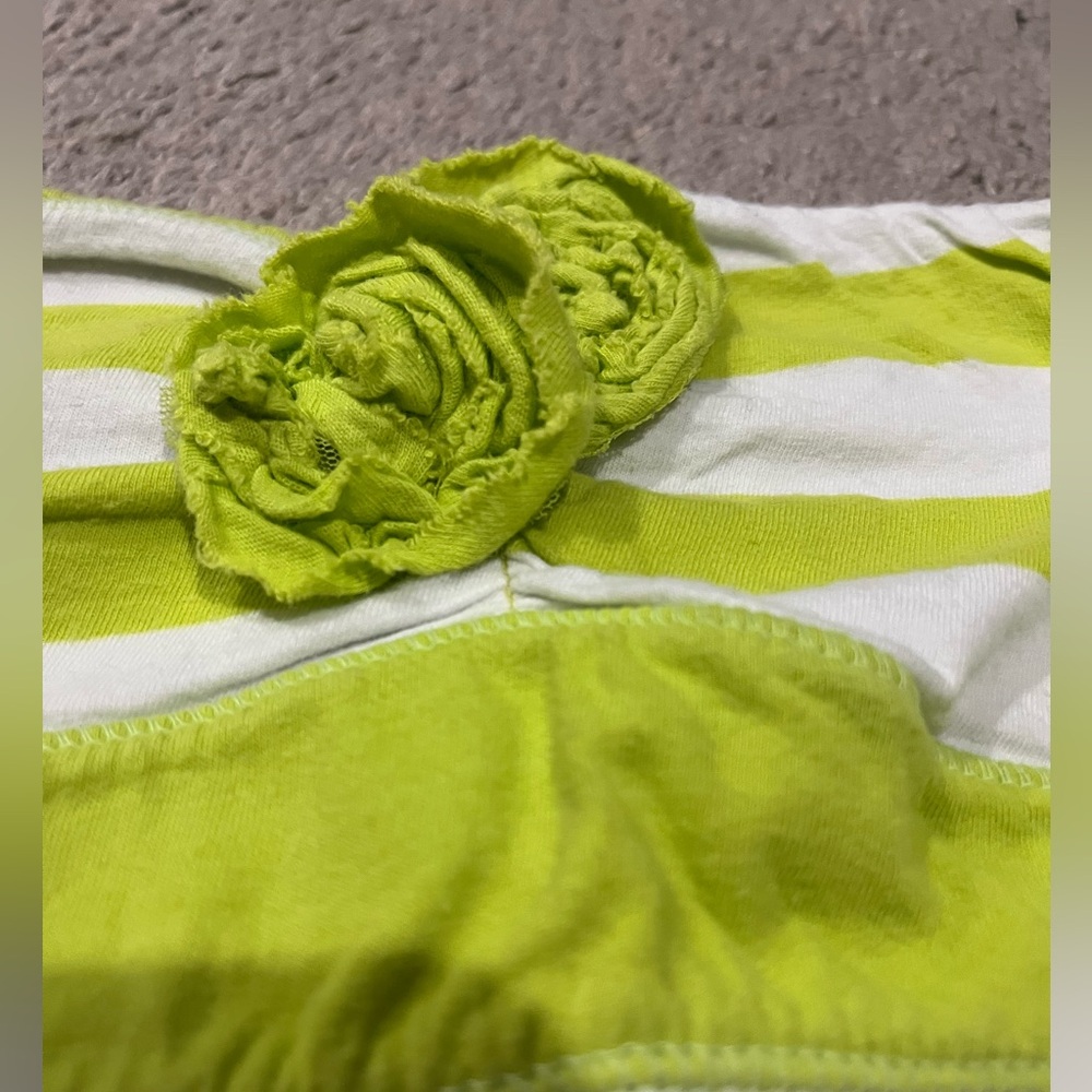 Hollister Lime Green and White Striped Kids Dress - Picture 2 of 3